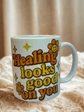 Healing Looks Good on You” Mug – Retro Positivity Collection