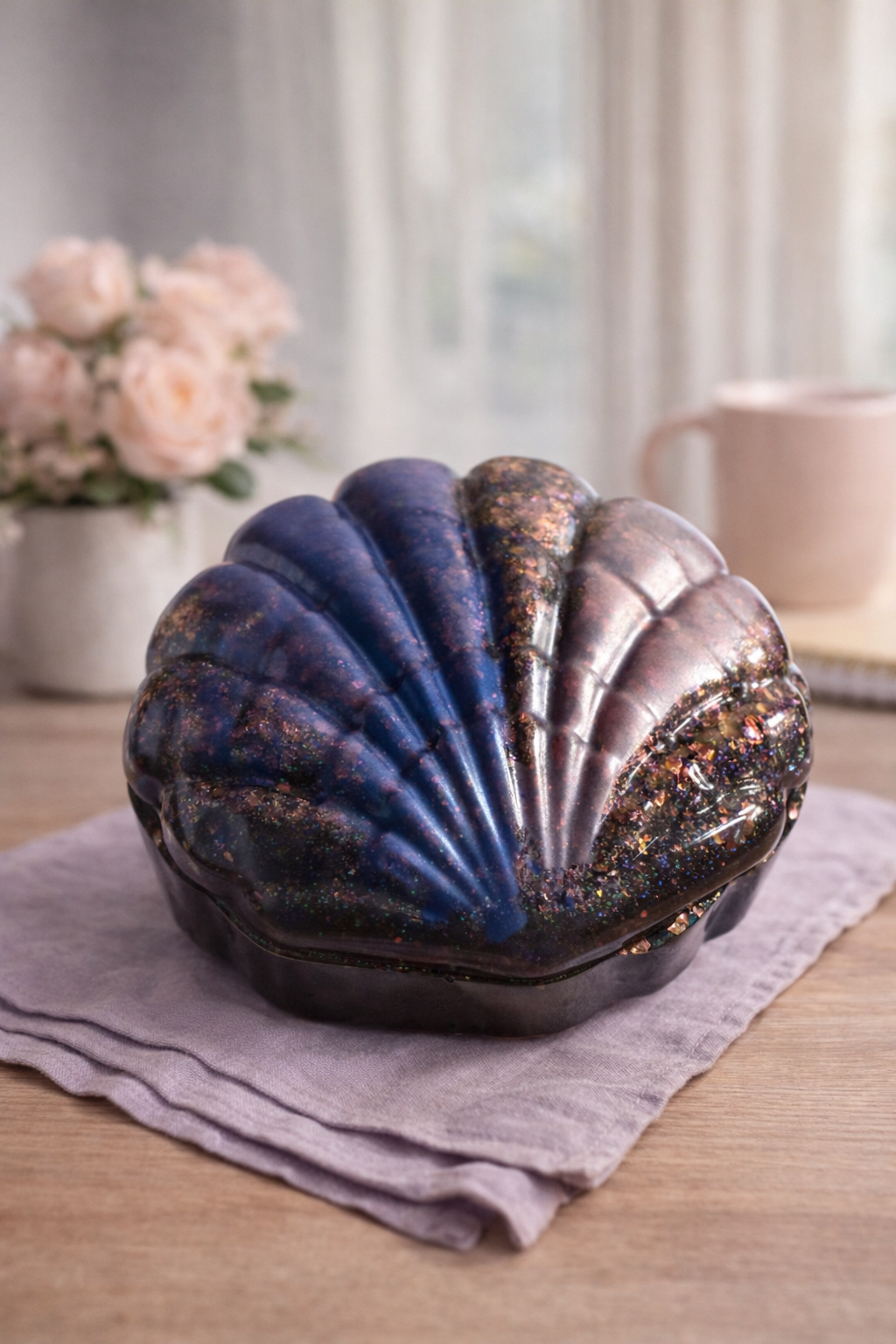Handcrafted Resin Seashell Trinket Box