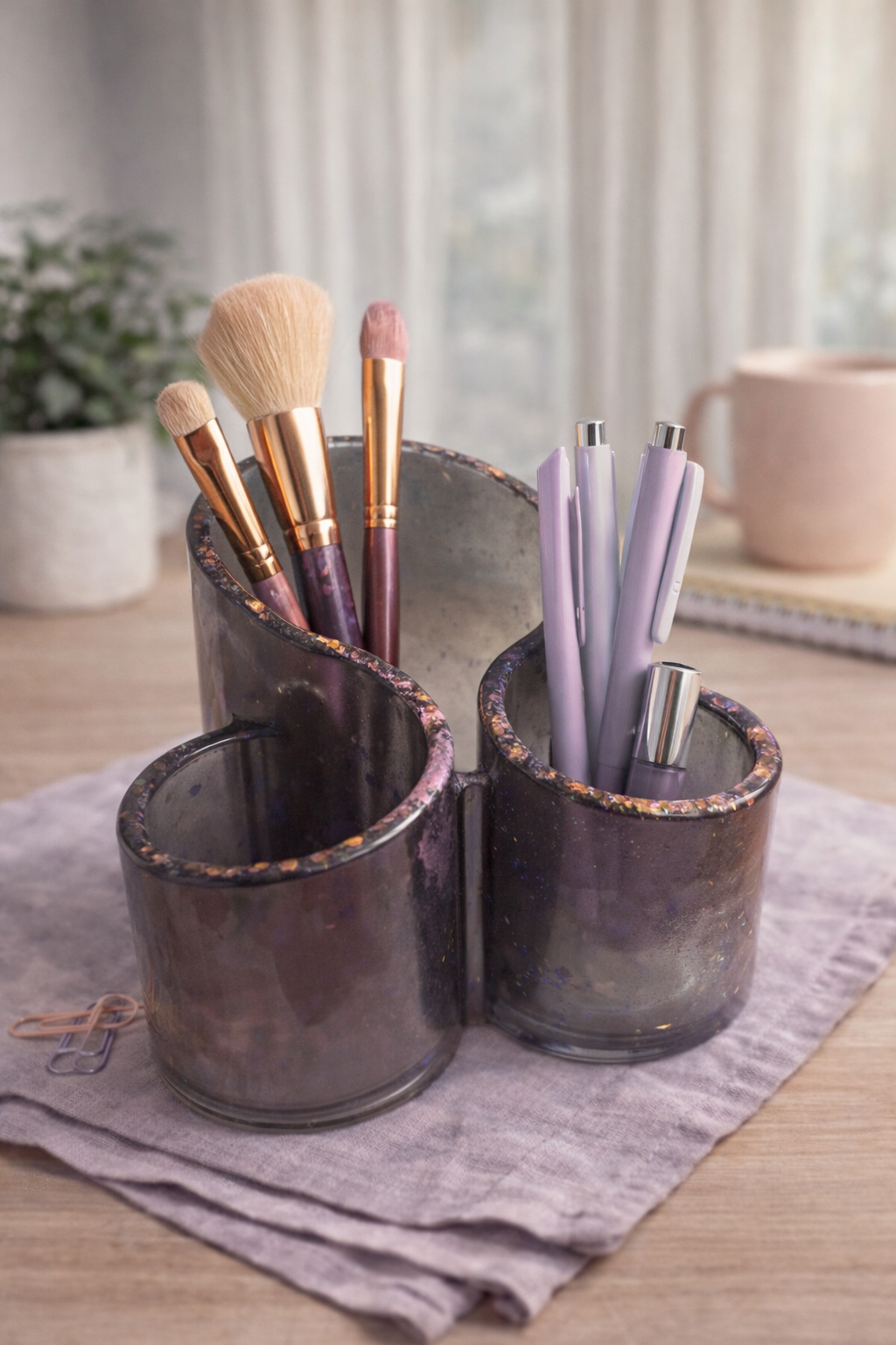 Handcrafted Resin Multi-Compartment Organizer