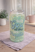 With God All Things Are Possible | Glitter Snow Globe Tumbler