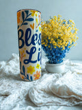 🌸 “Blessed Life” Floral Sublimated Tumbler – Sip in Gratitude & Style