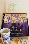 Faith-Based Birthday Gift Box – “She Believed” Edition 🎉💜