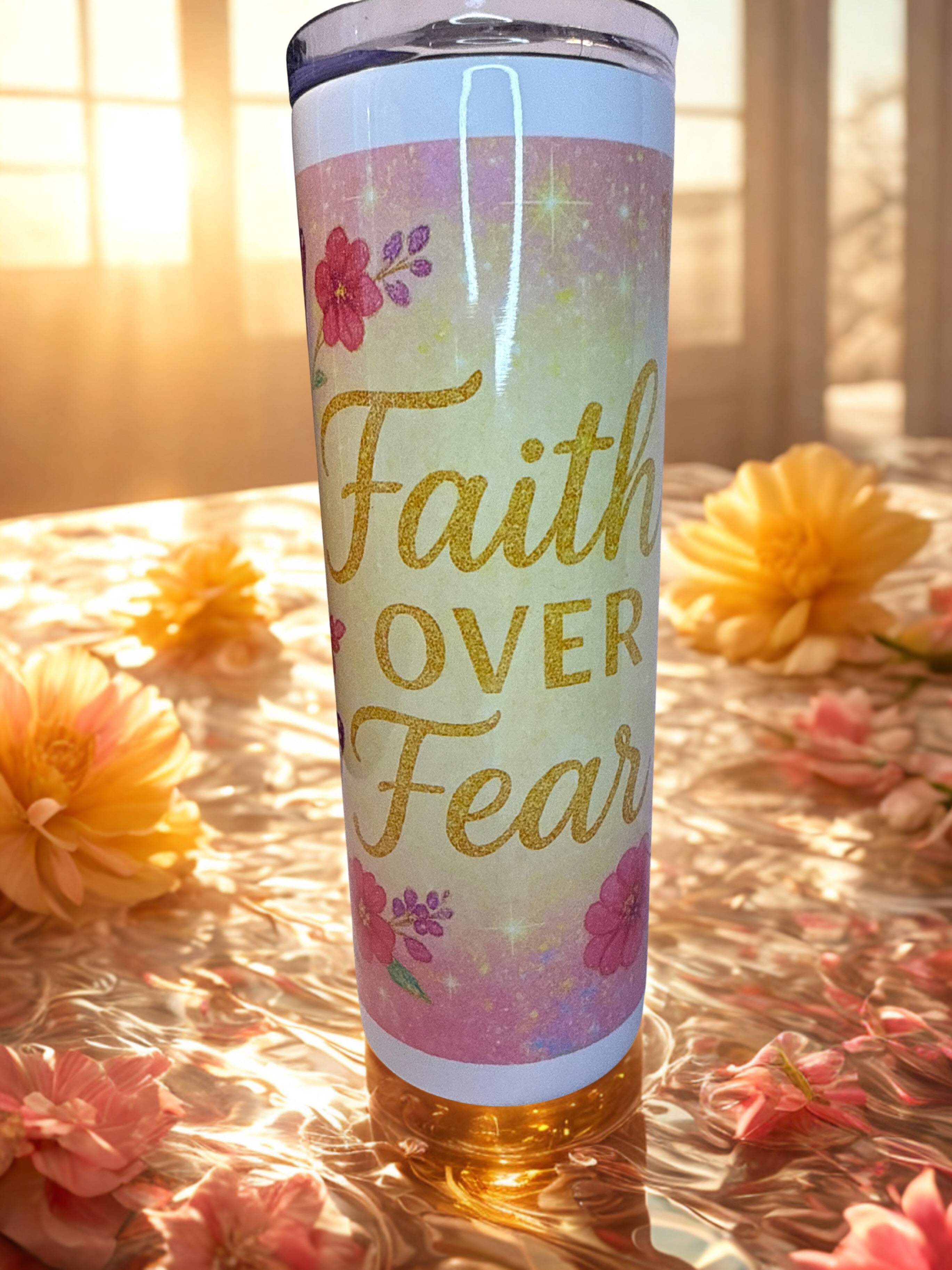 Faith Over Fear Tumbler – 20 oz Stainless Steel