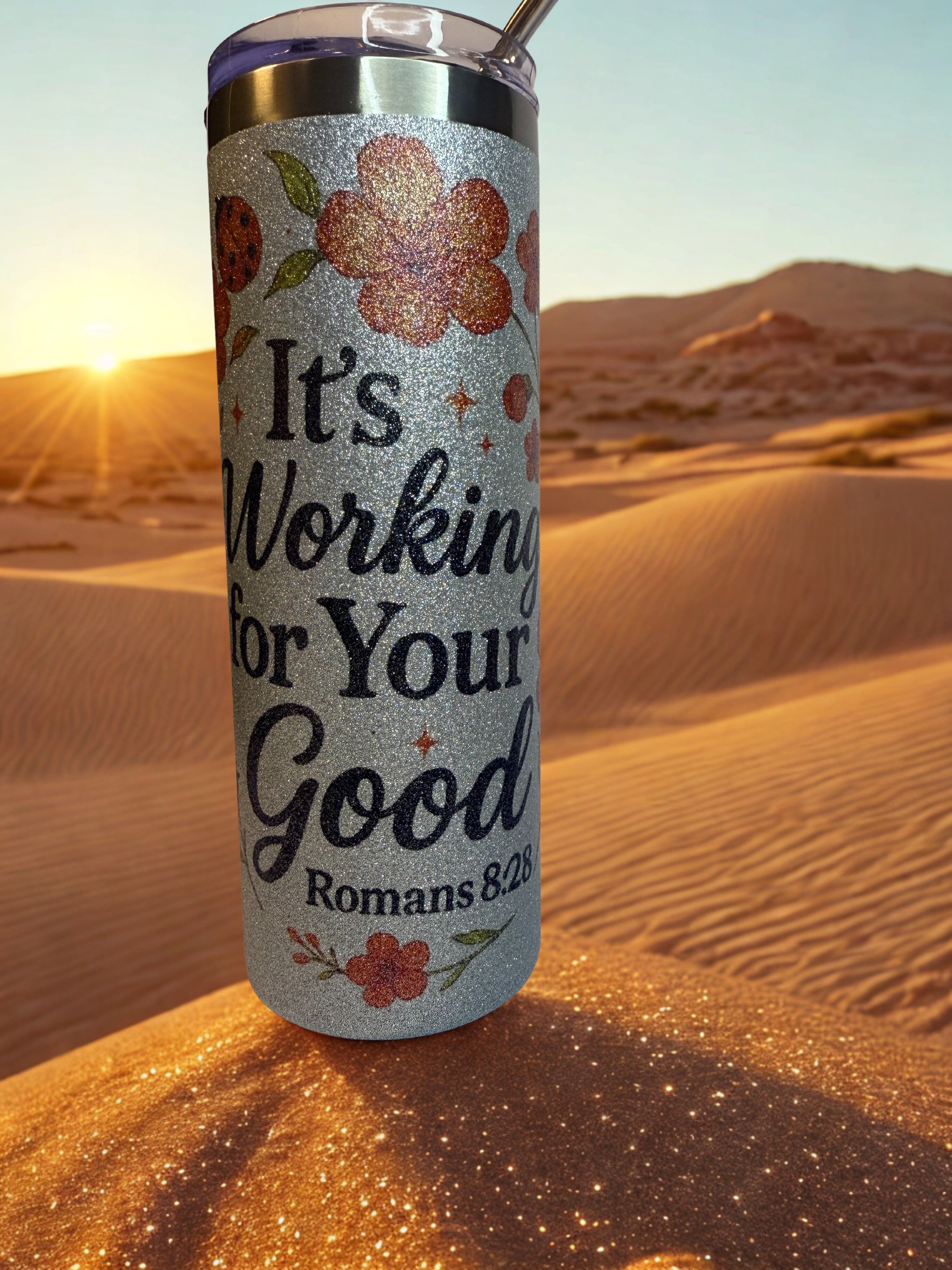 It’s Working for Your Good” Tumbler – Romans 8:28 – 20 oz Stainless Steel